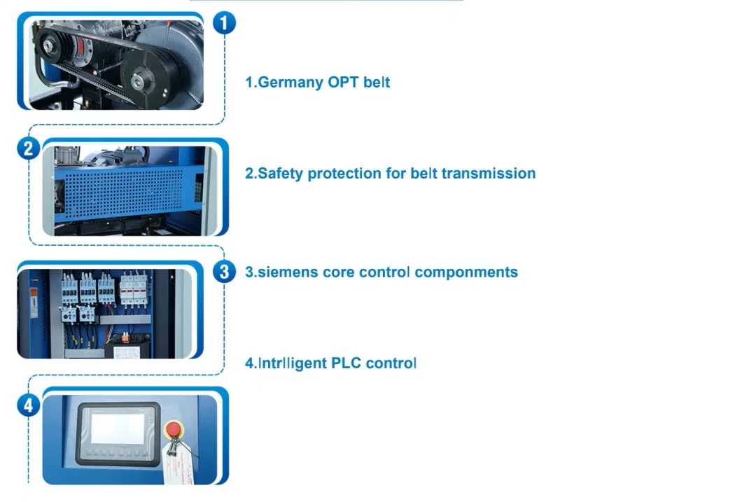 20HP Screw Air Compressor High Efficiency German Airend Belt Driven Rotary Screw Air Compressor Air Cooling